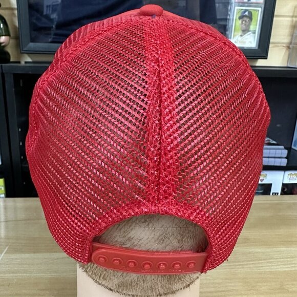 Vintage 1986 Statue Of Liberty NY USA 100 Year Trucker Hat Snapback Dad Cap Red - Picture 4 of 6